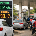 Petrol and diesel price board update at an Indian petrol pump