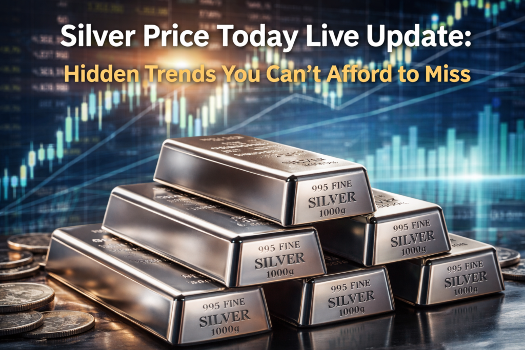 Silver price today chart with silver bars