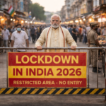 people walking in restricted area during lockdown in India 2026