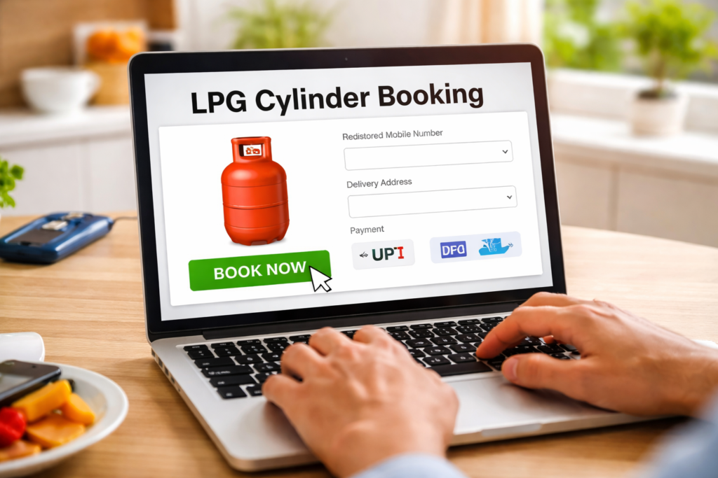 LPG cylinder booking rules 2026 new update showing online booking process, subsidy changes and delivery system in India