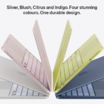 MacBook Neo futuristic Apple laptop concept with AI powered interface and ultra thin design