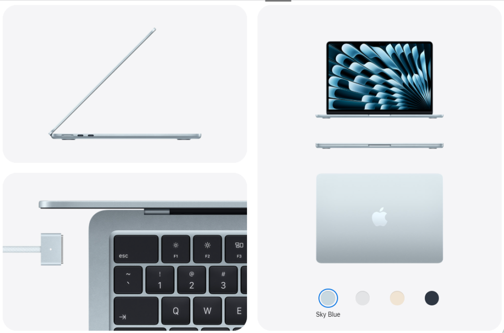MacBook Air 2026 laptop with futuristic AI interface on display