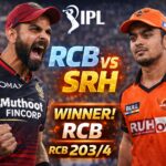 RCB players celebrating after a big win over SRH in the IPL match