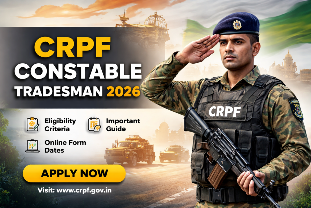 CRPF Constable Tradesman 2026 Notification and Online Form