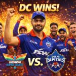 Delhi Capitals beat Lucknow Super Giants in IPL 2026 match result poster