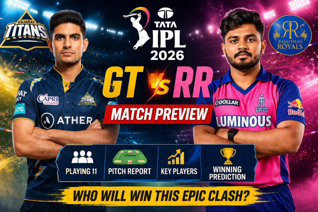 GT vs RR IPL 2026 match preview with playing 11 and pitch report