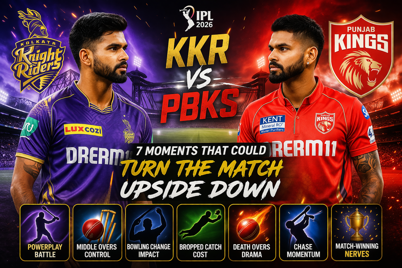 KKR vs PBKS IPL 2026 match preview with key turning points