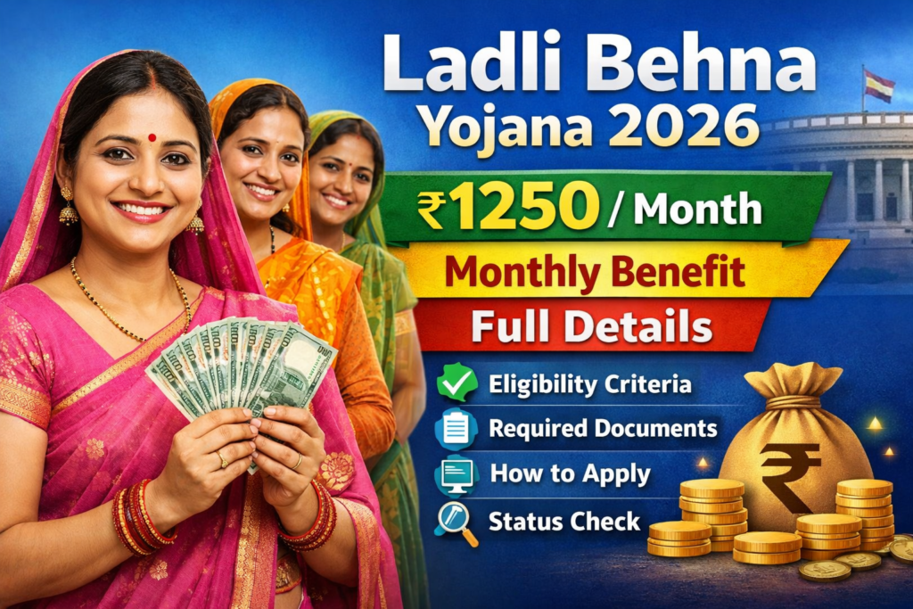 Ladli Behna Yojana 2026 ₹1250 monthly benefit scheme