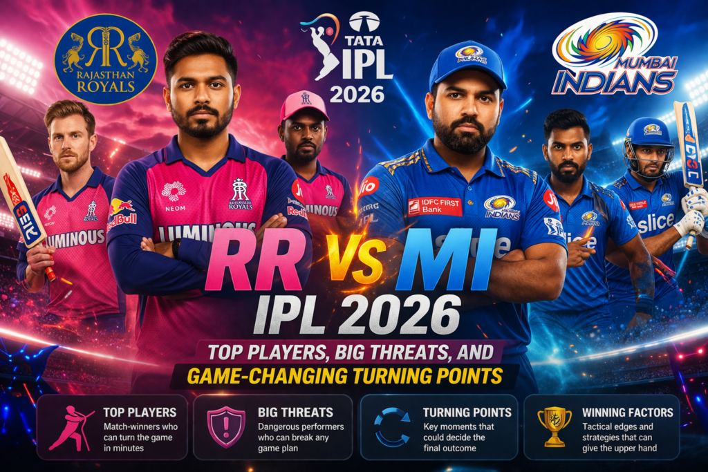 RR vs MI IPL 2026 match preview with top players and turning points