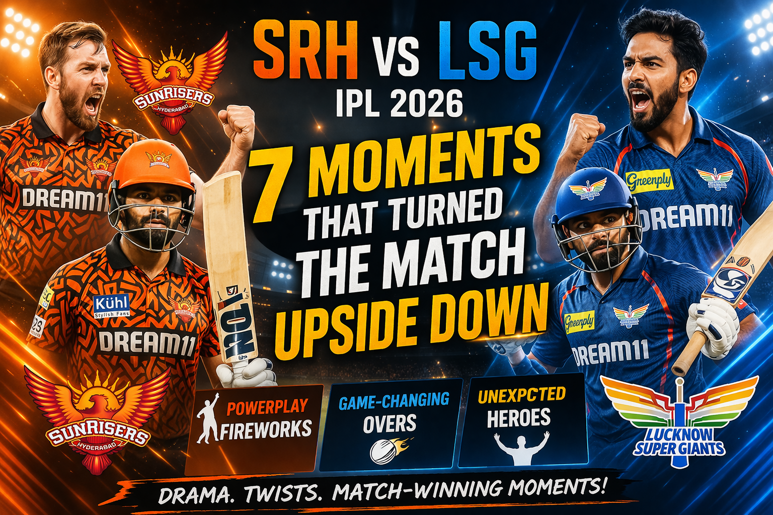 SRH vs LSG IPL 2026 match analysis showing key turning points and game-changing