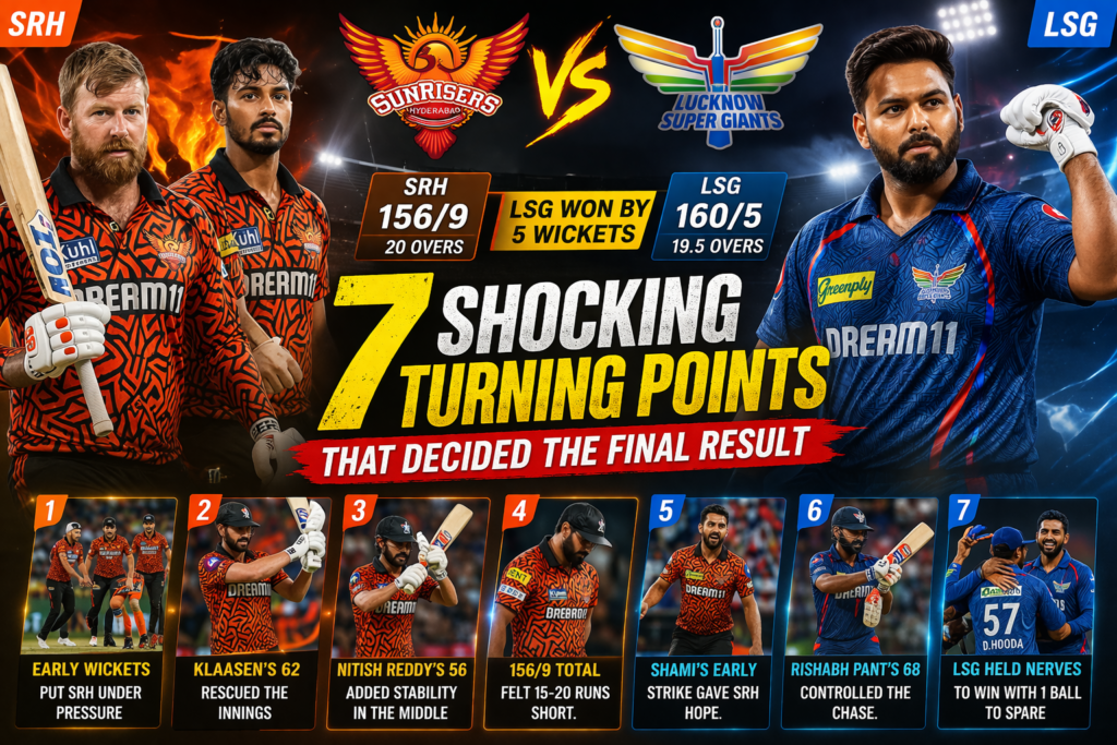 SRH vs LSG match turning points and final result analysis