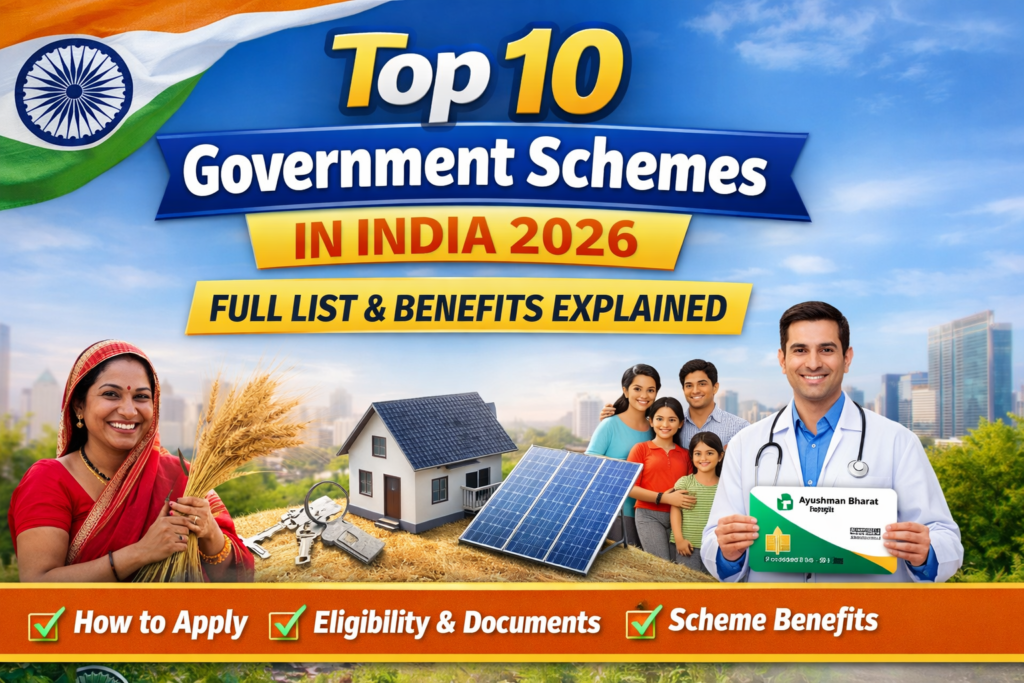 Top Government Schemes in India 2026 list and benefits