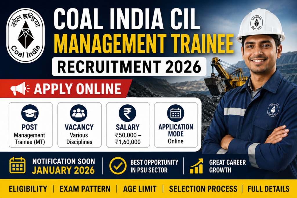 Coal India CIL MT Recruitment 2026 Apply Online