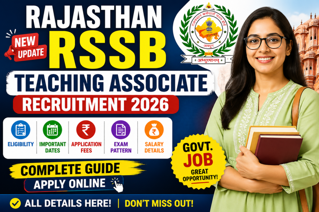 Rajasthan RSSB Teaching Associate Recruitment 2026 Apply Online